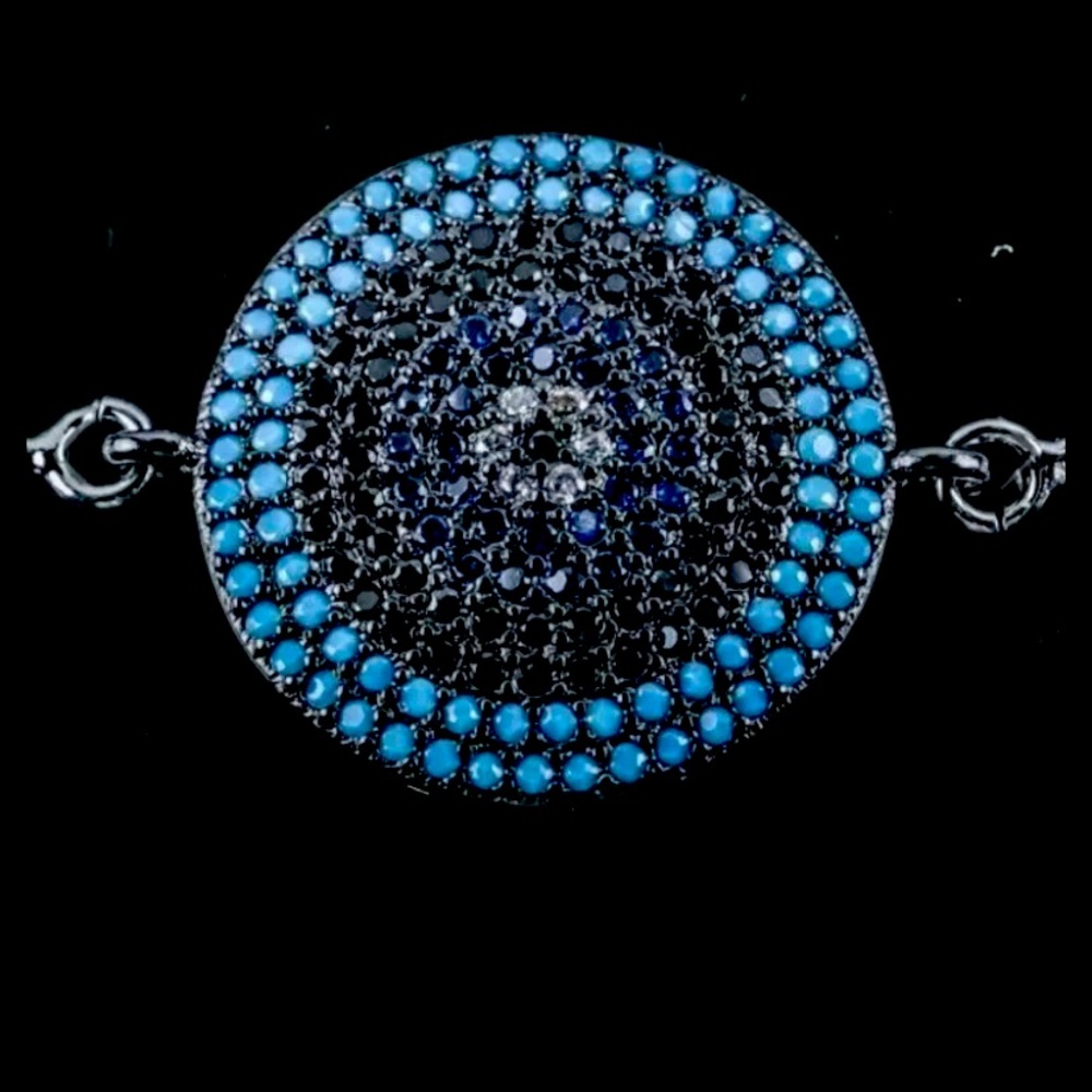 14k White Gold Plated Bracelet 177 Pave and Bezel Set Swarovski elements
